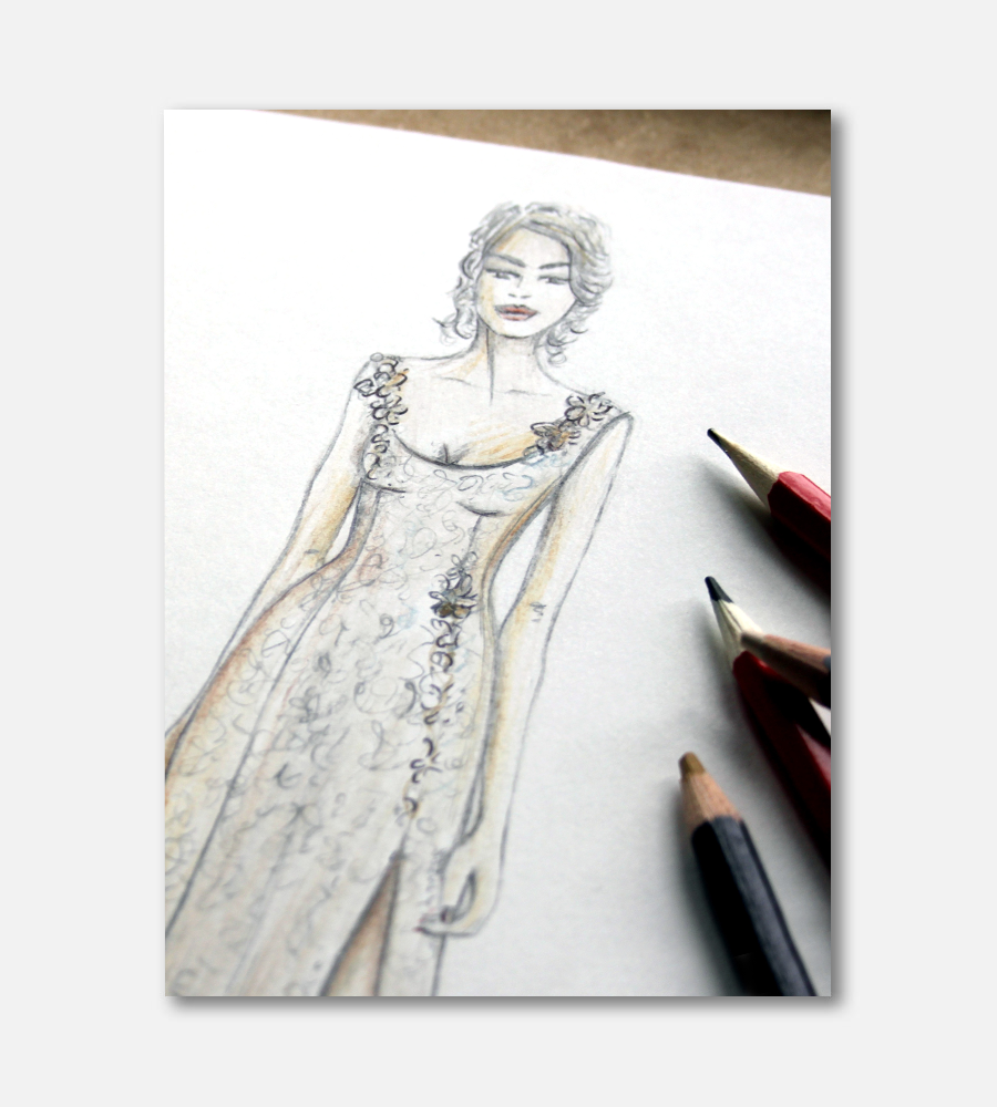 Bridal wedding illustration front