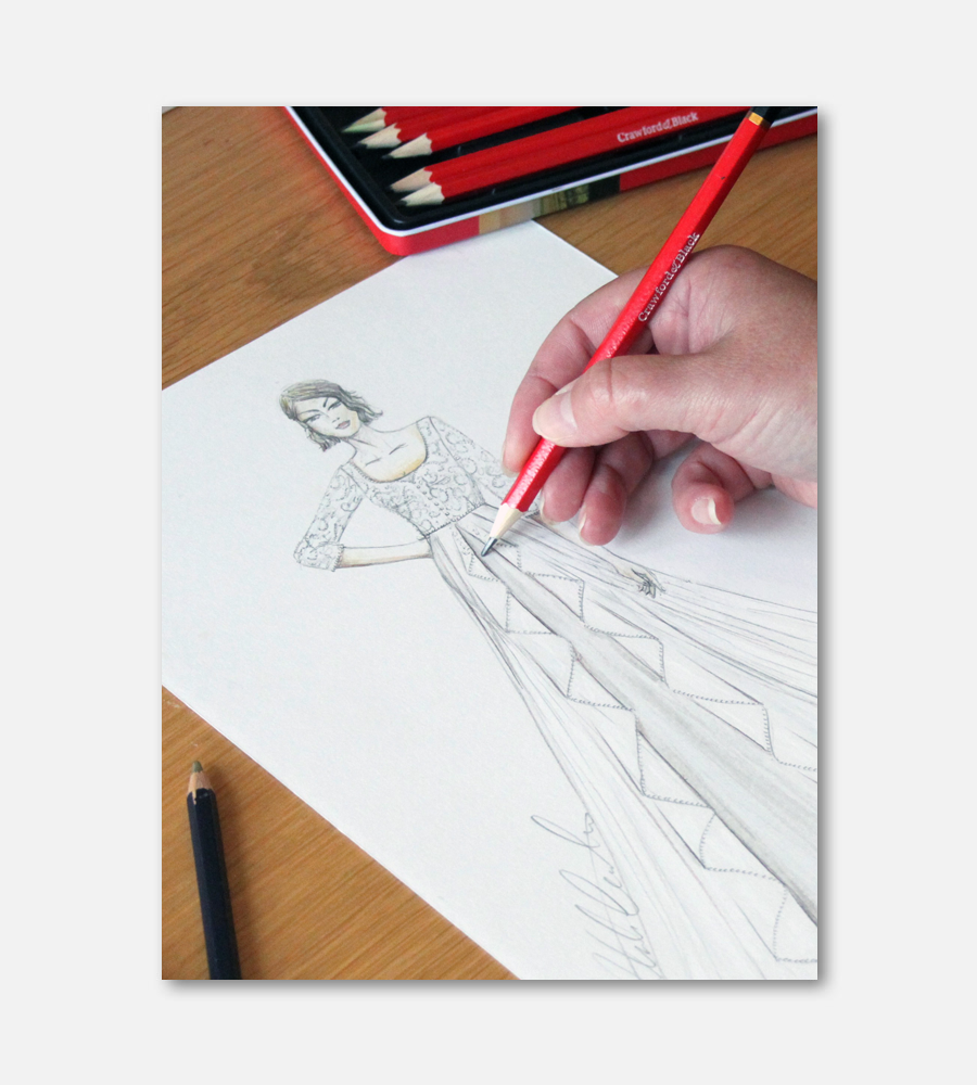 Sketching my bridal illustrations
