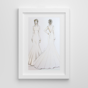 Bridal wedding illustration framed
