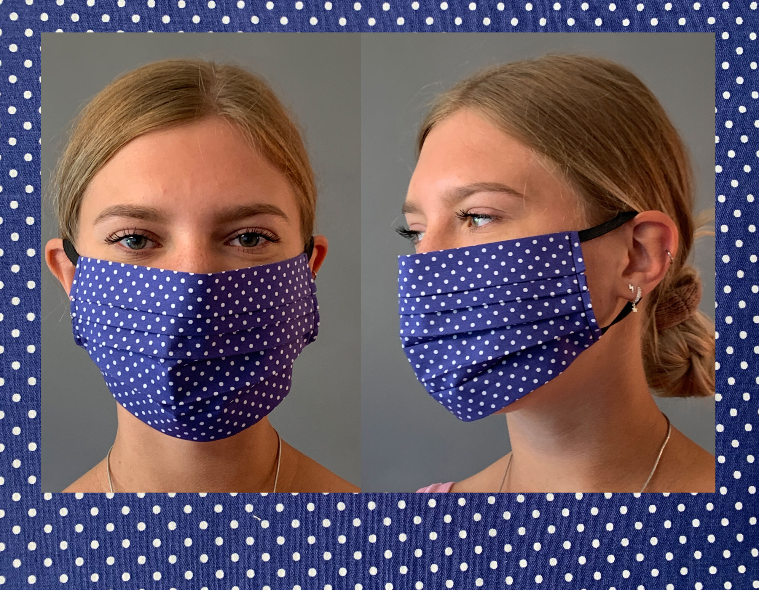 Blue Dotty Face Mask