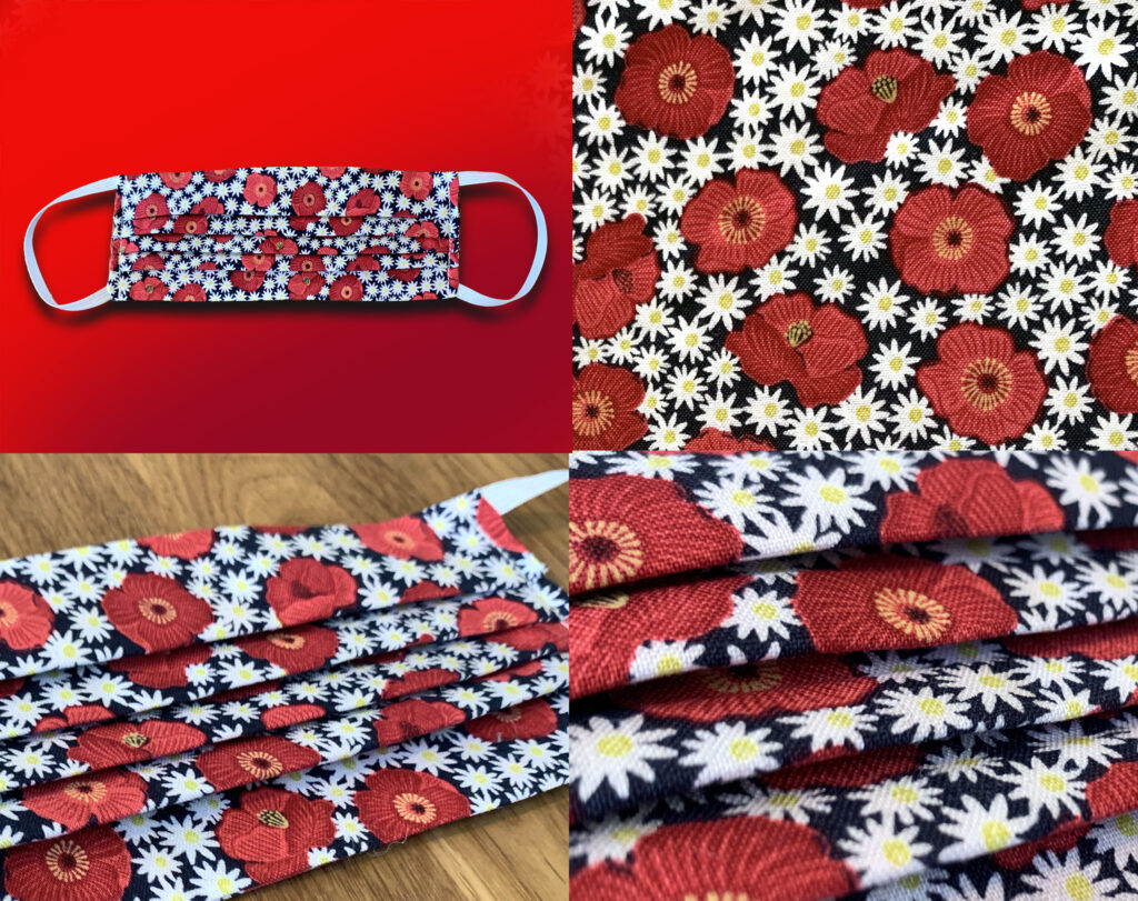 Poppy & Daisy Flowers Face Mask