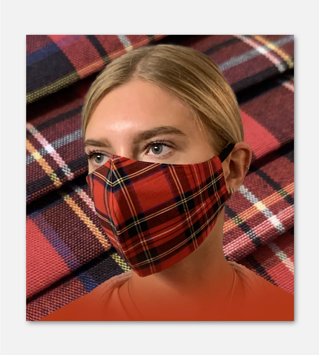 Tartan Fitted Face Mask