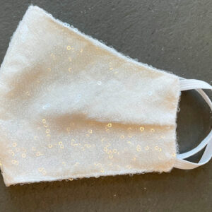 Ivory Sequin Bridal Face Mask